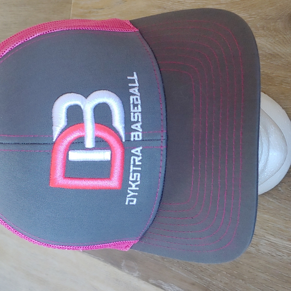 Dykstra Baseball Pink Trucker Snapback Cap Hat - Picture 2 of 8